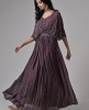 Wine Chinnon Hand embroidered Gown